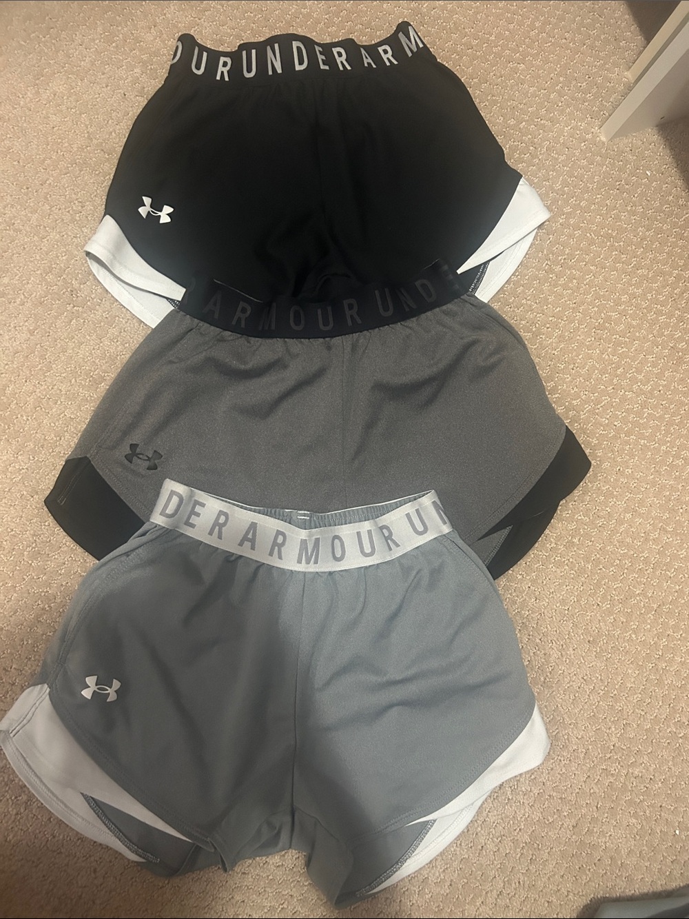 Under Armour Women’s Athletic Shorts Trio - Black & Gray